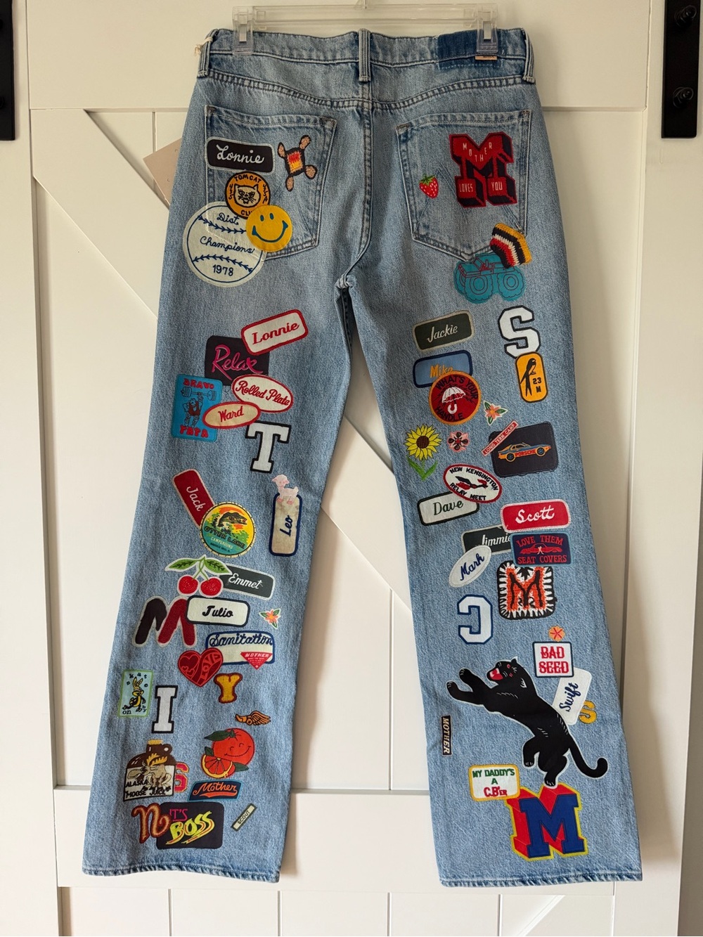 MOTHER Bookie Scout Patchwork Sticker Jeans - Picture 3 of 6